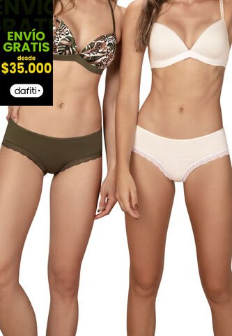 Cachetero Paq X2 Mujer Multicolor 84488 Formas Intimas