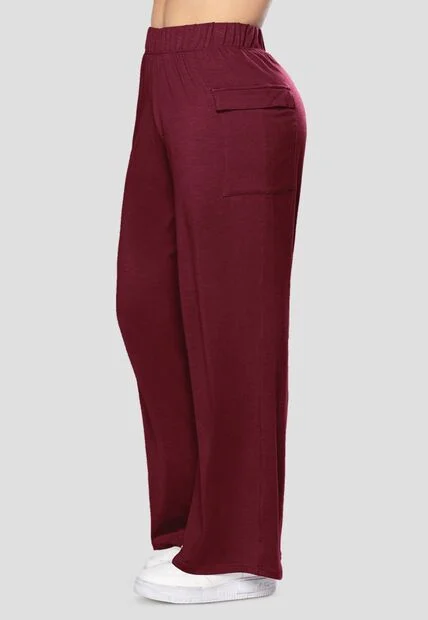 Pantalón Sudadera Mujer Vinotinto Fi 7338