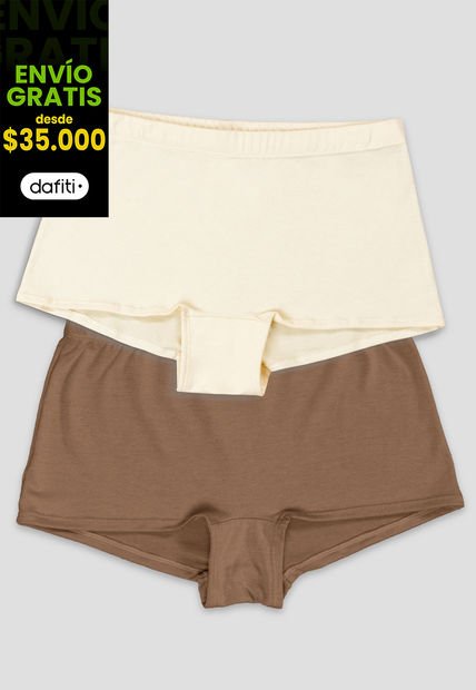 Bóxer Paq X2 Mujer Bicolor Fi 107937