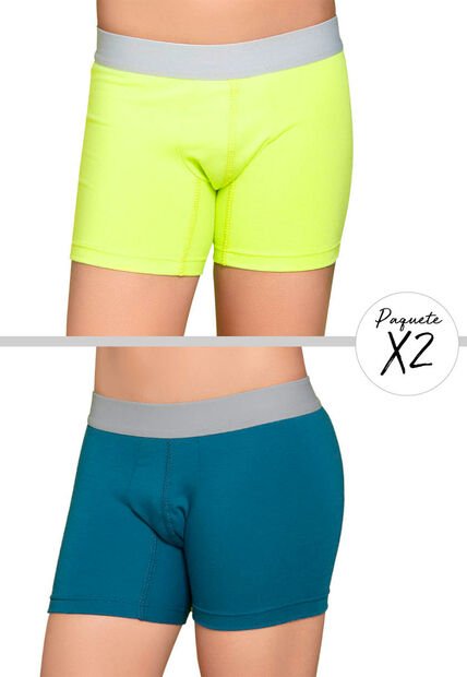 Bóxer Paq X2 Infantil Verde FI 79034