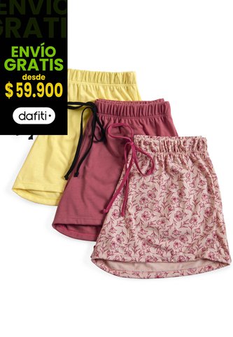 Short Mujer Paq X3 Multicolor FI 9594 Formas Intimas