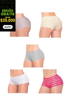 Cachetero Paq X5 Para Mujer Multicolor FI