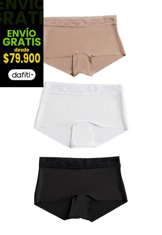 Cachetero Paq X3 Mujer Multicolor FI 100524 Formas Intimas