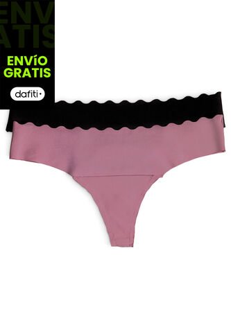 Brasilera Paq X2 Mujer Negro-Morado FI 34858 Formas Intimas
