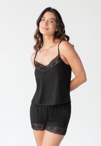 Pijama Mujer Negro Fi 106700 Formas Intimas