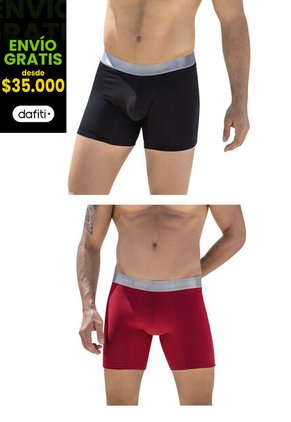 Bóxer Set  X2 Negro-Rojo FI 58299
