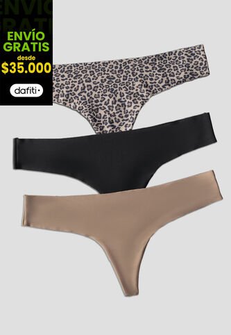 Brasilera Paq X3 Mujer Multicolor Fi 103892 Formas Intimas