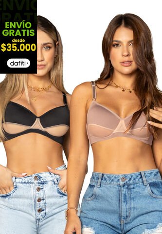 Brasier Paq X2 Mujer Multicolor FI 1917 Formas Intimas