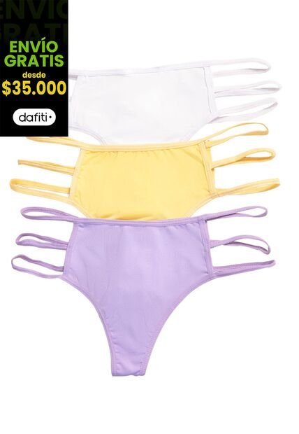 Brasilera Paq X3 Mujer Lila-Amarillo FI 91619