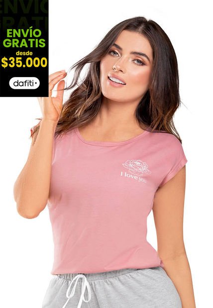Camisa Pijama Mujer Palo De Rosa Fi 76154