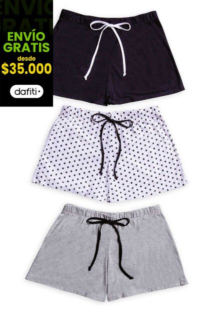 Short Paq X3 Mujer Multicolor Formas Intimas 76308