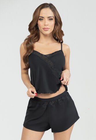Pijama Mujer Negro Fi 102987 Formas Intimas