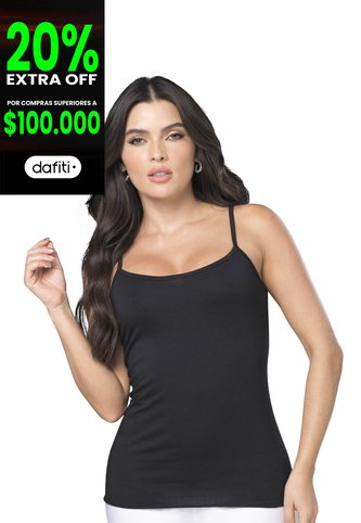 Camisilla Interior Mujer Negro FI 3248 Formas Intimas