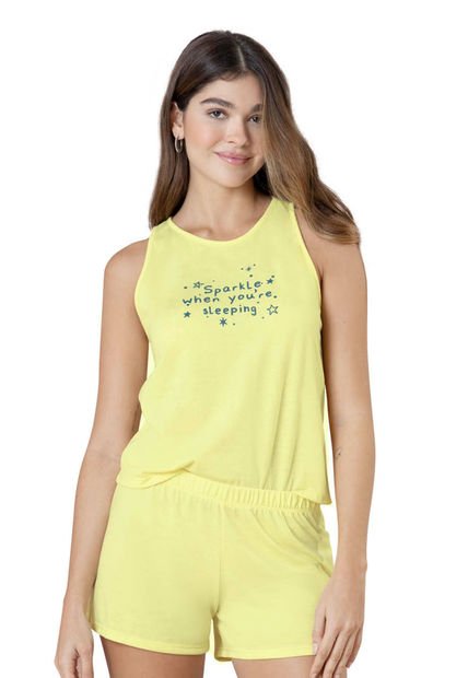 Pijama Mujer Amarillo Pastel Fi 34502