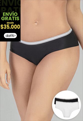 Cachetero Paq X2 Mujer Negro/Blanco FI 16965 Formas Intimas