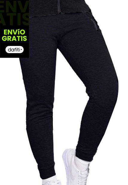 Pantalón Sudadera Mujer Negro Fi 89860