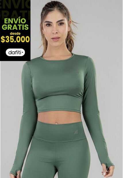 Crop Top Mujer Verde Musgo FI 7762
