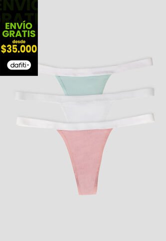 Brasilera Paq X3 Mujer Multicolor Fi 89309 Formas Intimas