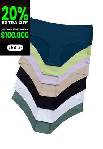Cachetero Paq X6 Mujer Multicolor FI 3711 Formas Intimas