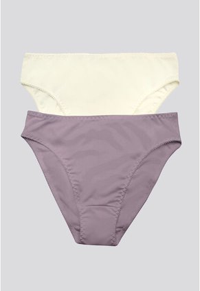 Panty Paq X2 Mujer Marfil/Morado FI 96633