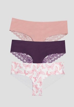 Cachetero Paq X3 Mujer Vino-Rosa Fi 114480