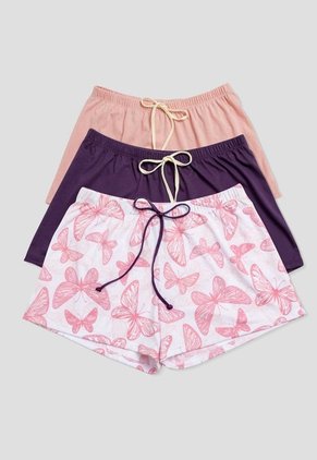 Short Paq X3 Mujer Vino-Rosa Fi 114484