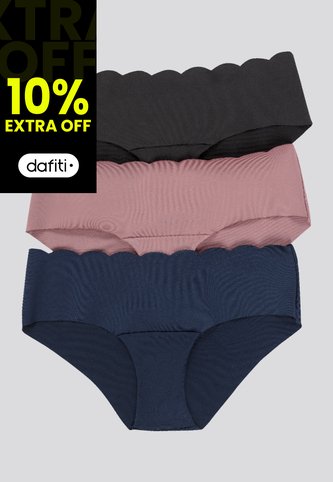 Cachetero Paq X3 Mujer Azul Navy/Rosa/Negro FI 91000 Formas Intimas
