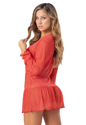 Baby Doll Vestido Mujer Rojo Fi 33567