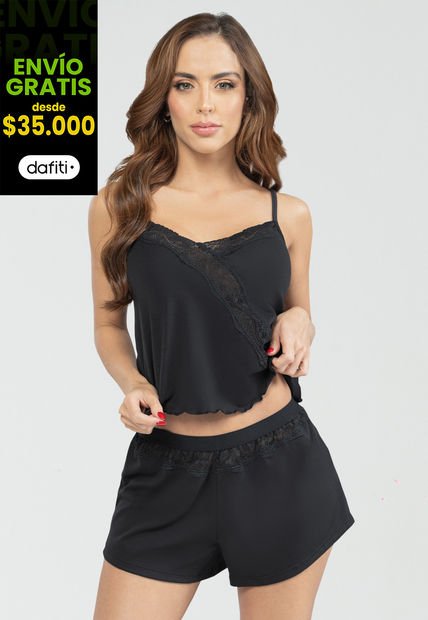 Pijama Mujer Negro Fi 102987