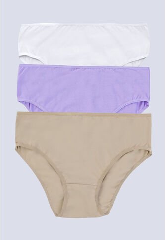 Panty Paq X3 Mujer Lila Tech/Piel/Blanco FI 96572 Formas Intimas