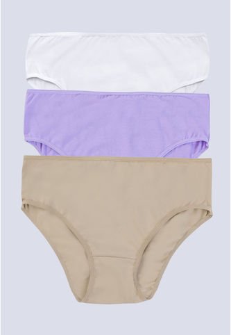 Panty Paq X3 Mujer Lila Tech/Piel/Blanco FI 96572 Formas Intimas