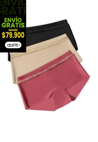 Cachetero Paq X3 Mujer Multicolor FI 4567 Formas Intimas