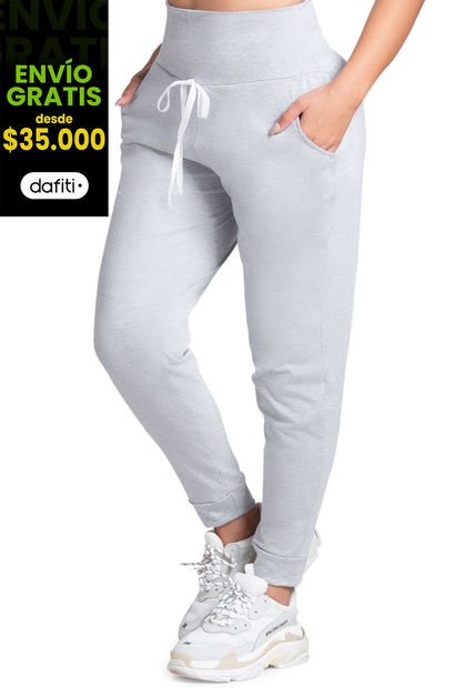 Pantalón Sudadera Para Mujer Gris Jaspe FI