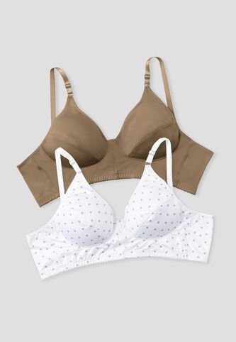 Brasier Paq X2 Mujer Estampado-Chocolate Fi 33565 Formas Intimas