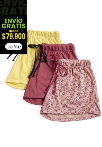 Short Mujer Paq X3 Multicolor FI 9594 Formas Intimas