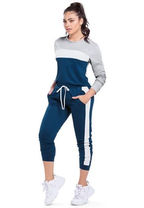 Pantalón Sudadera Adulto Azul Petroleo Oscuro Fi 95951