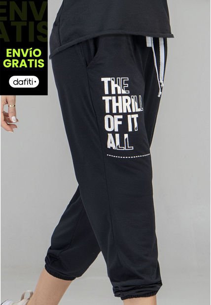 Pantalón Sudadera Mujer Negro FI 5566