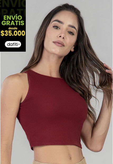 Crop Top Mujer Vino FI 7764