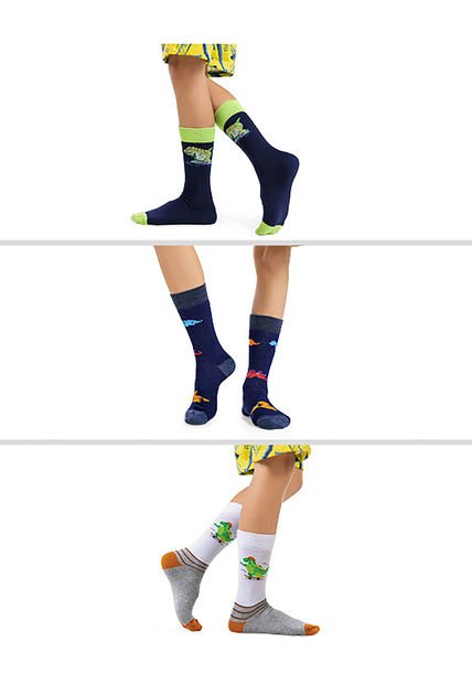 Medias Paq X3 Infantil Masculino Multicolor Fi 5498