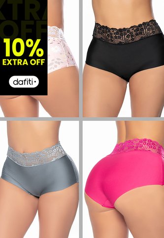 Cachetero Paq X4 Mujer Multicolor FI 7322 Formas Intimas