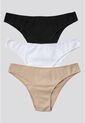 Panty Paq X3 Mujer Negro/Blanco/Piel FI 96450 de Formas Intimas