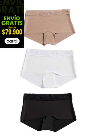 Cachetero Paq X3 Mujer Multicolor FI 100524 Formas Intimas