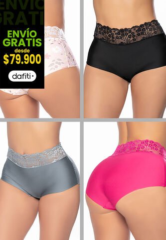 Cachetero Paq X4 Mujer Multicolor FI 7322 Formas Intimas