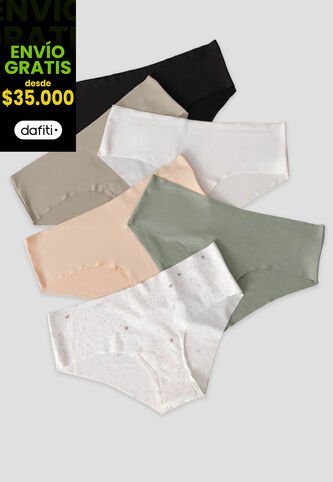 Cachetero Paq X6 Mujer Multicolor Fi 6335 Formas Intimas