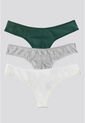 Brasilera Paq X3 Mujer Verde/Gris Jaspe/Blanco FI 96636 de Formas Intimas