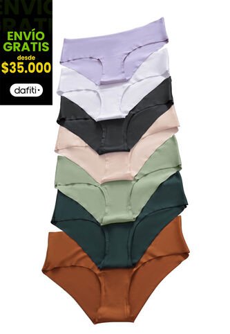 Cachetero Paq X7 Mujer Multicolor Fi 9809 Formas Intimas