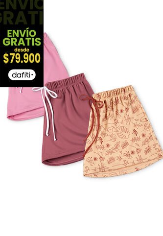 Short Paq X3 Mujer Multicolor FI 89799 Formas Intimas