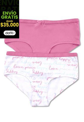 Cachetero Paq X2 Infantil Femenino Rosado Fi 33837 Formas Intimas