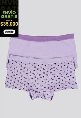 Cachetero Paq X2 Infantil Lila Tech/Estampado FI 3852 Formas Intimas