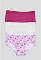 Cachetero Paq X3 Infantil Estampado/Blanco/Fucsia FI 79154 de Formas Intimas